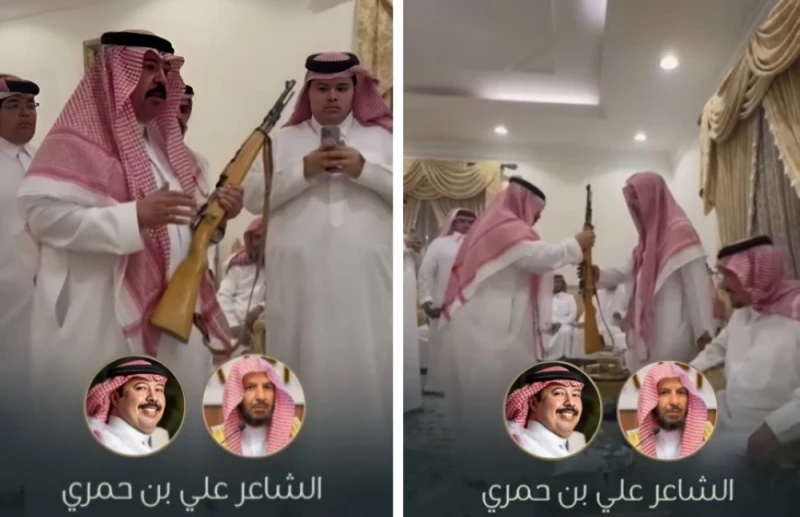 فيديو: الشاعر السعودي "علي بن حمري" يحتفل بطريقته الخاصة مع الشيخ سعد الشثري ويهديه "فرخ بلجيك"... شاهد اللحظات الفريدة!